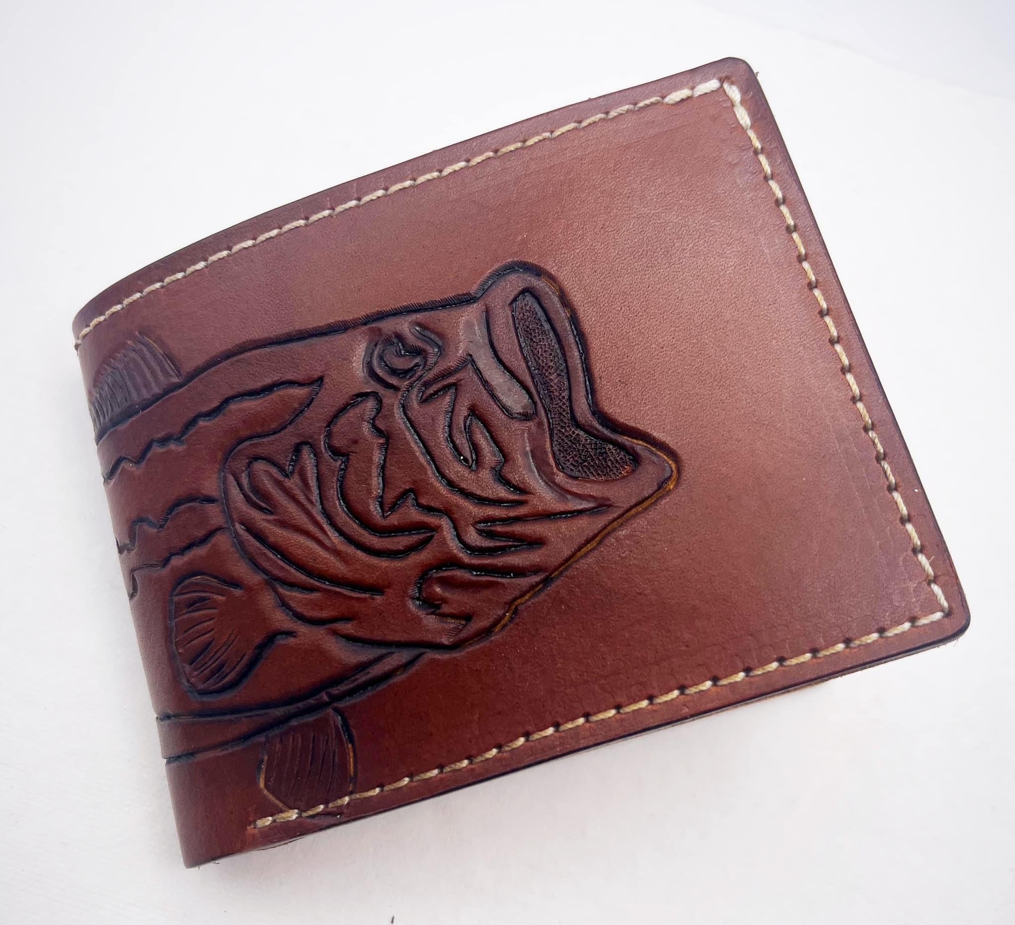 Custom Tooled Leather Bi-fold Wallet.
