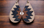 Load image into Gallery viewer, Tooled Leather Earrings- Southwest Tear Drop/ Neutrals
