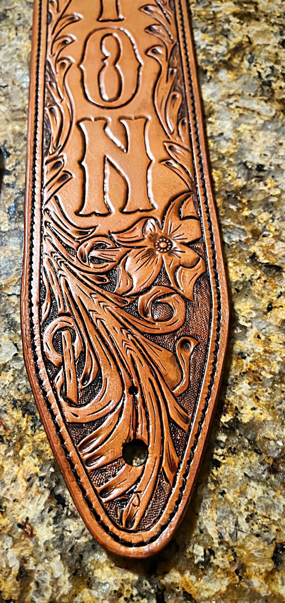 Tooled Leather Guitar Strap - Custom Order Only