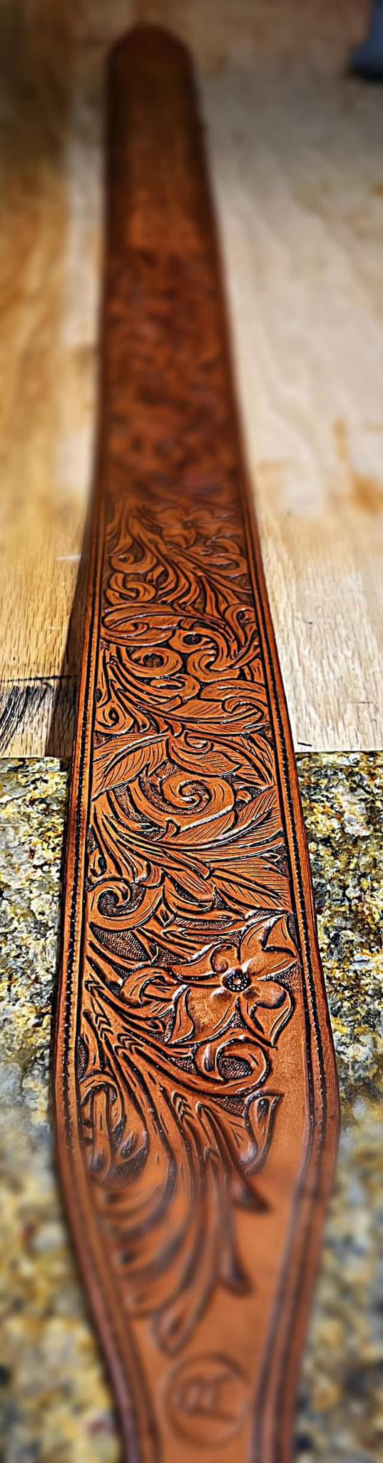 Tooled Leather Guitar Strap - Custom Order Only