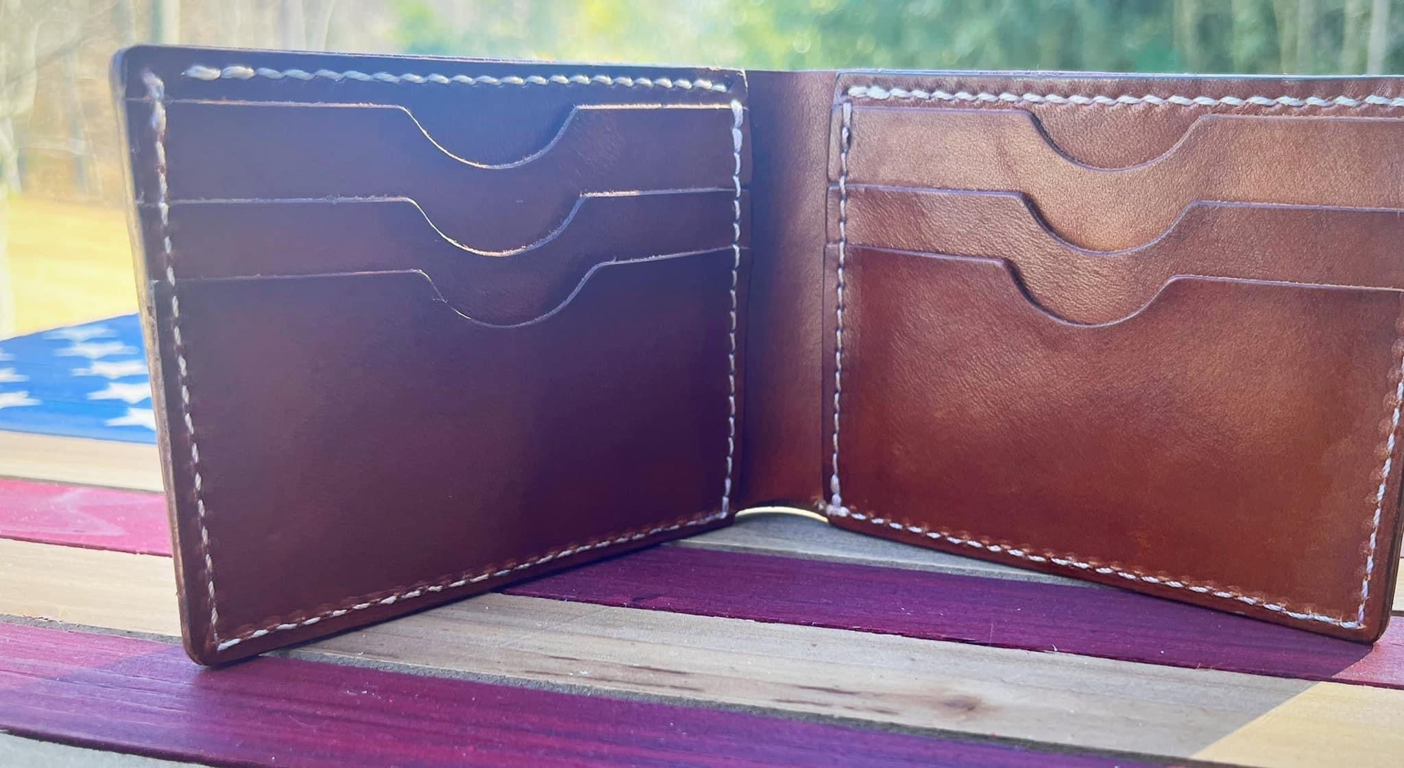 Tooled Leather Bifold Wallet- American Flag