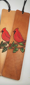 Tooled Leather Bible Marker - Red Bird