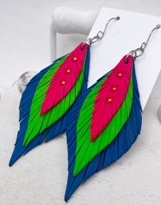 Leather Earrings - Gladys Neon