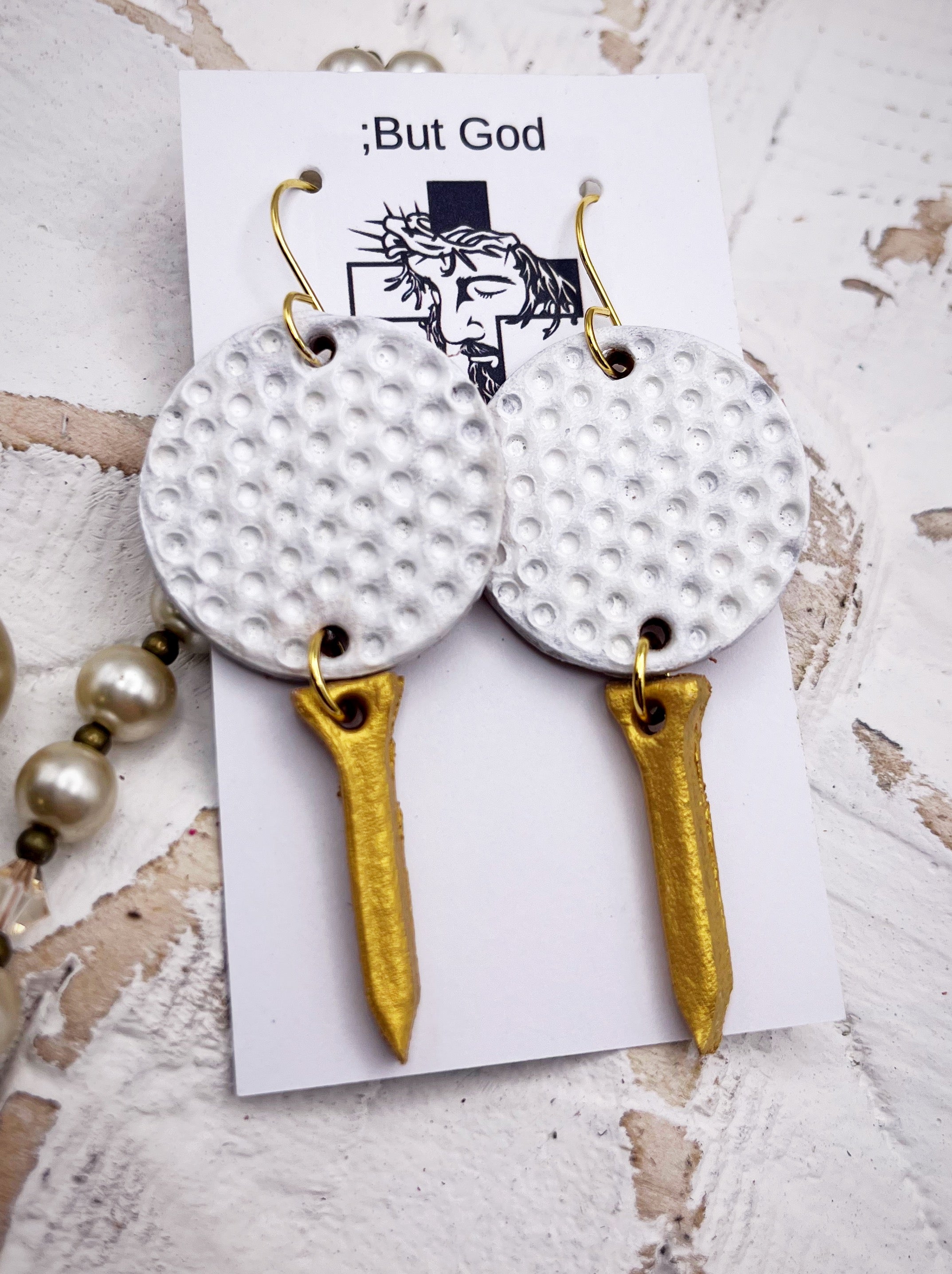 Tooled Leather Earrings- Tee it Up