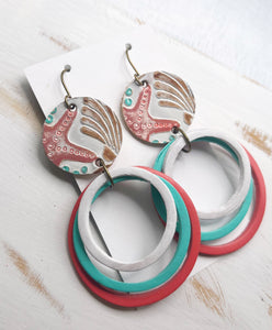 Leather Earrings- Salty Circles