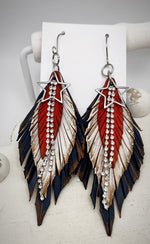 Load image into Gallery viewer, Leather Earrings- Gladys Patriotic

