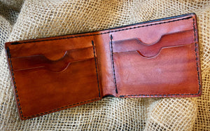 Tooled Leather Wallet - Oak Leaf Bifold