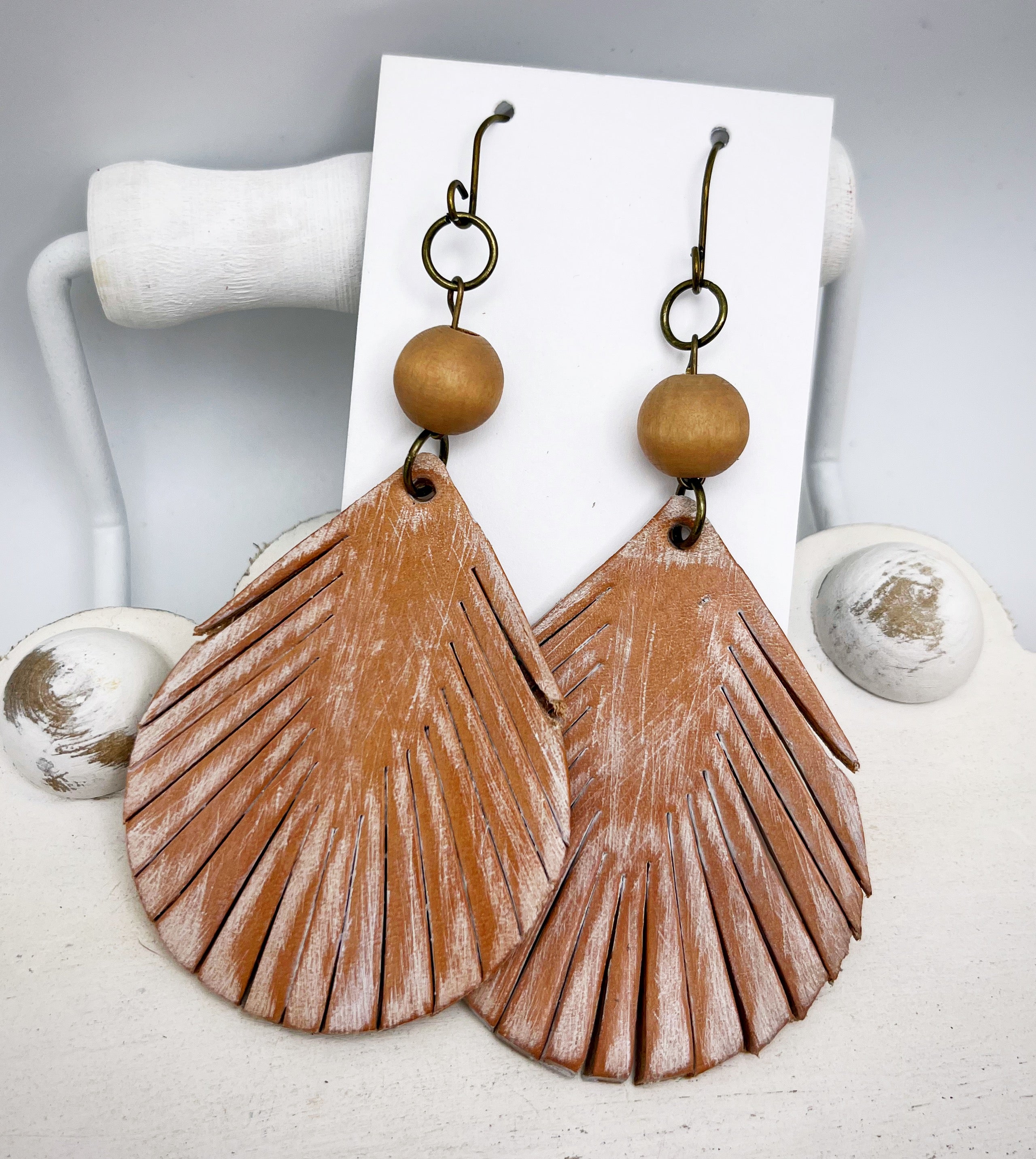 Leather Earrings- Chunky Tear Drops