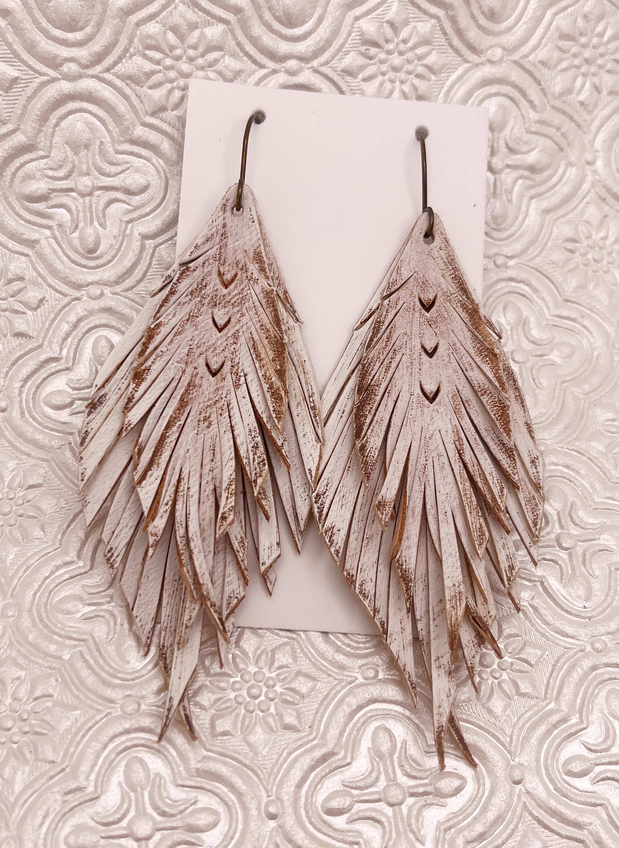 Tooled Leather Earrings - Gladys In Distress